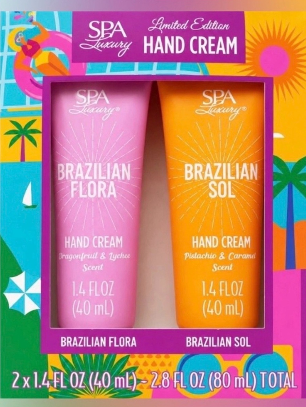 Brazilian Sol & Brazilian Floral Hand Cream Duo - Orange & Pink
